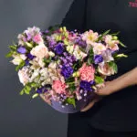 Стильная шляпная коробка в фиолетовых оттенка Mix